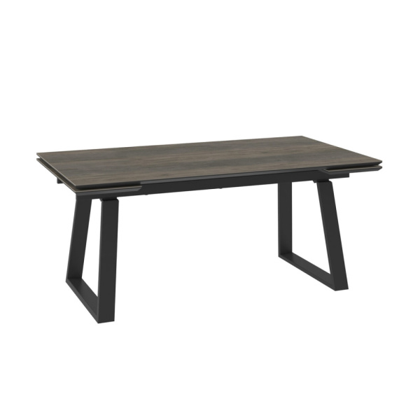 Стол MILANA-180, раздвижной 180(45+45)x98, OAK VINTAGE PREMIUM CER/ЧЕРНЫЙ